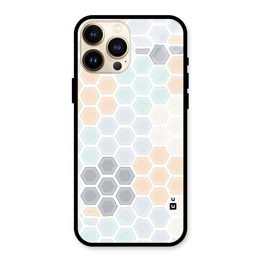 Light Hexagons Glass Back Case for iPhone 13 Pro Max