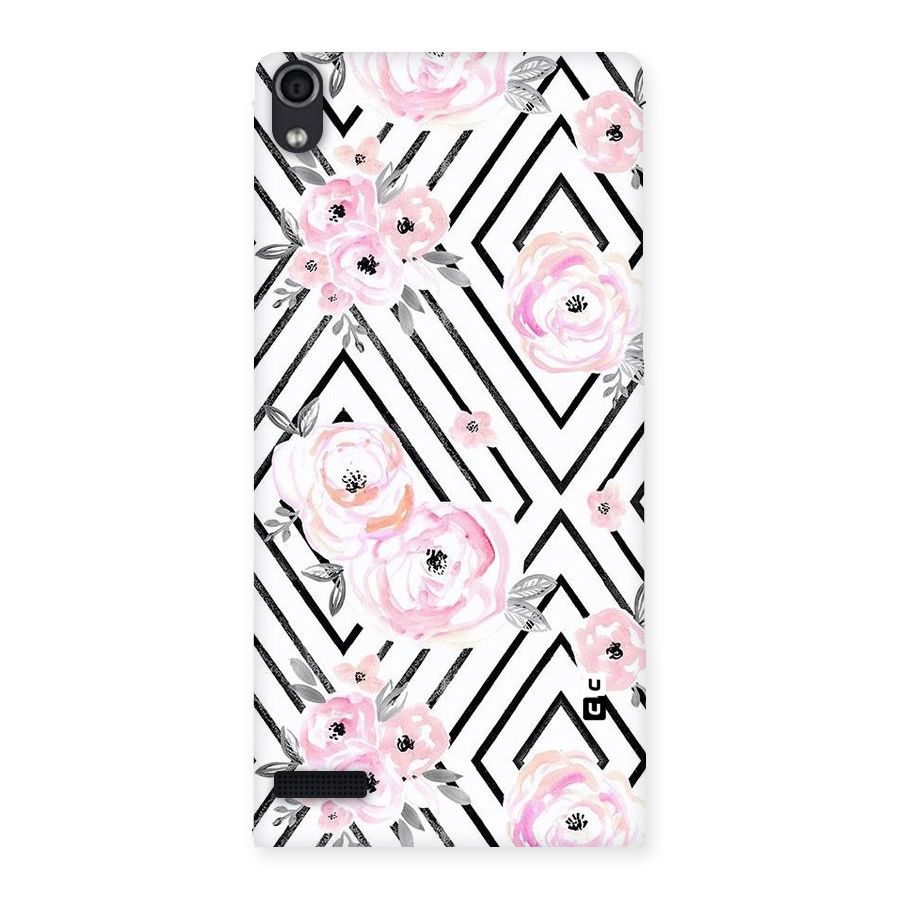 Light Pastel Flowers Design Back Case for Ascend P6