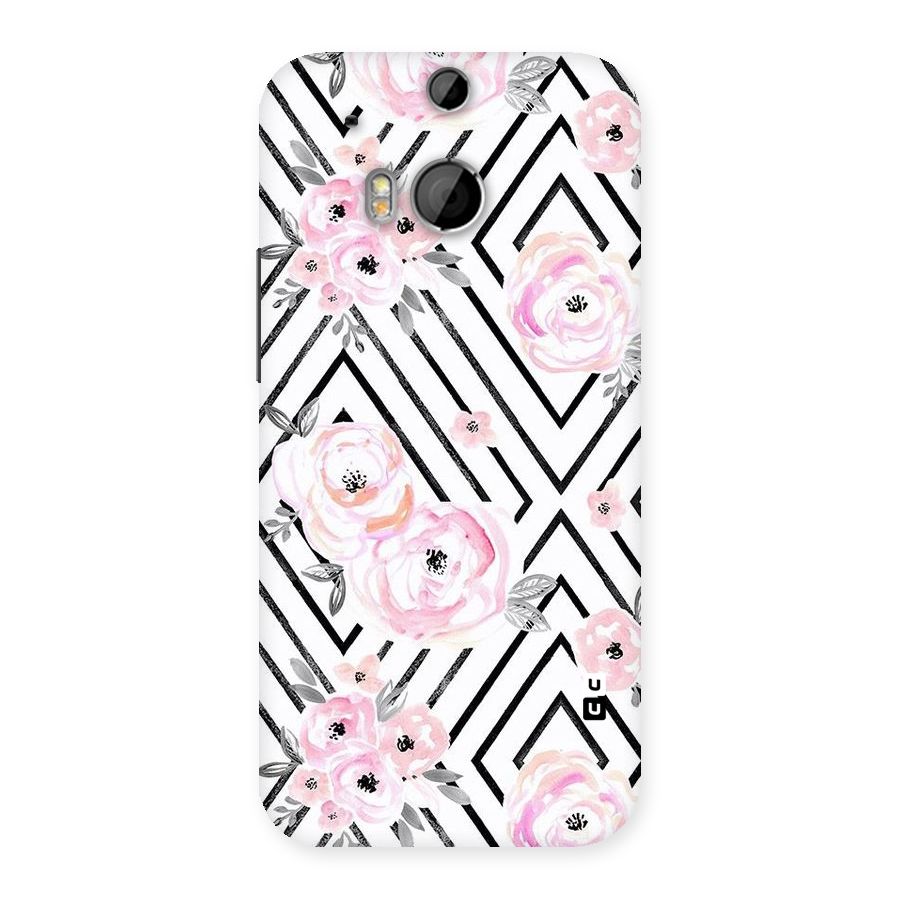 Light Pastel Flowers Design Back Case for HTC One M8