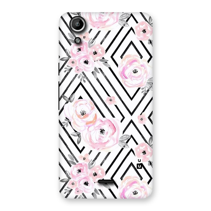 Light Pastel Flowers Design Back Case for Micromax Canvas Selfie Lens Q345
