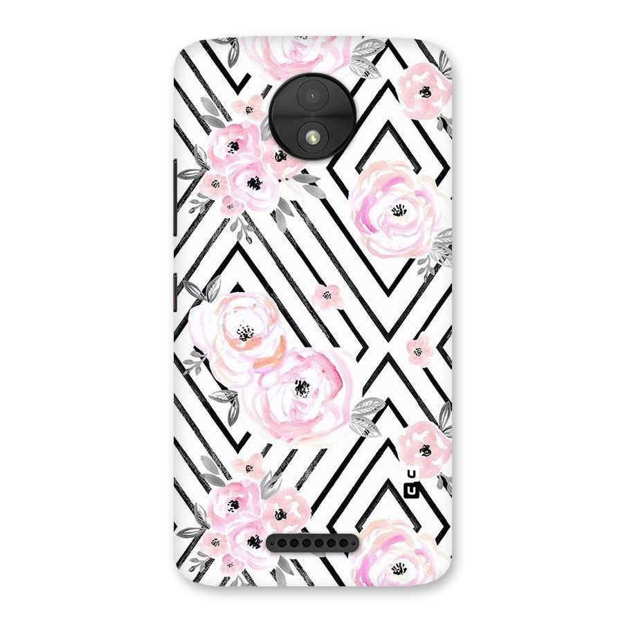 Light Pastel Flowers Design Back Case for Moto C