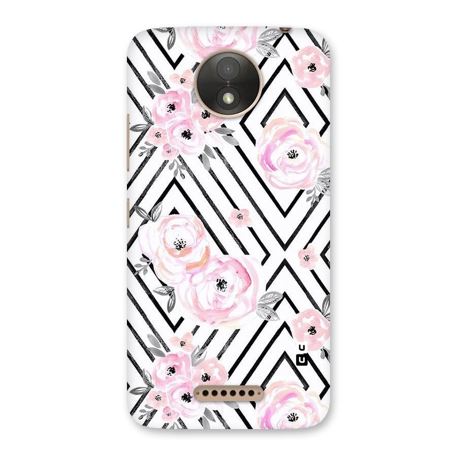 Light Pastel Flowers Design Back Case for Moto C Plus