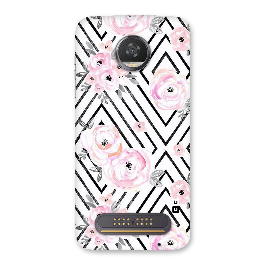 Light Pastel Flowers Design Back Case for Moto Z2 Play