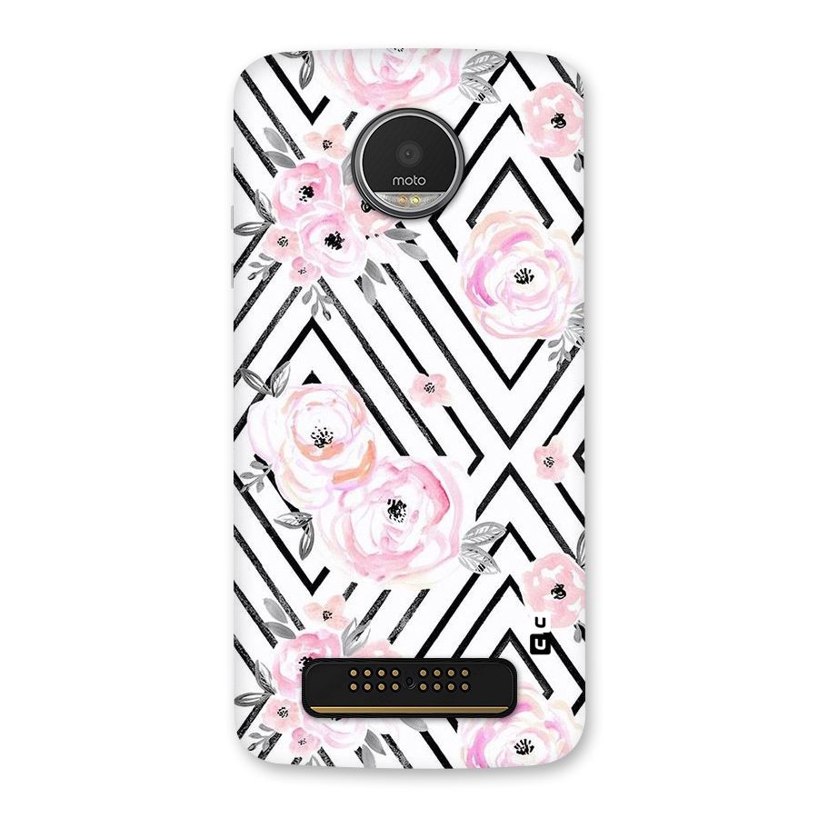 Light Pastel Flowers Design Back Case for Moto Z Play