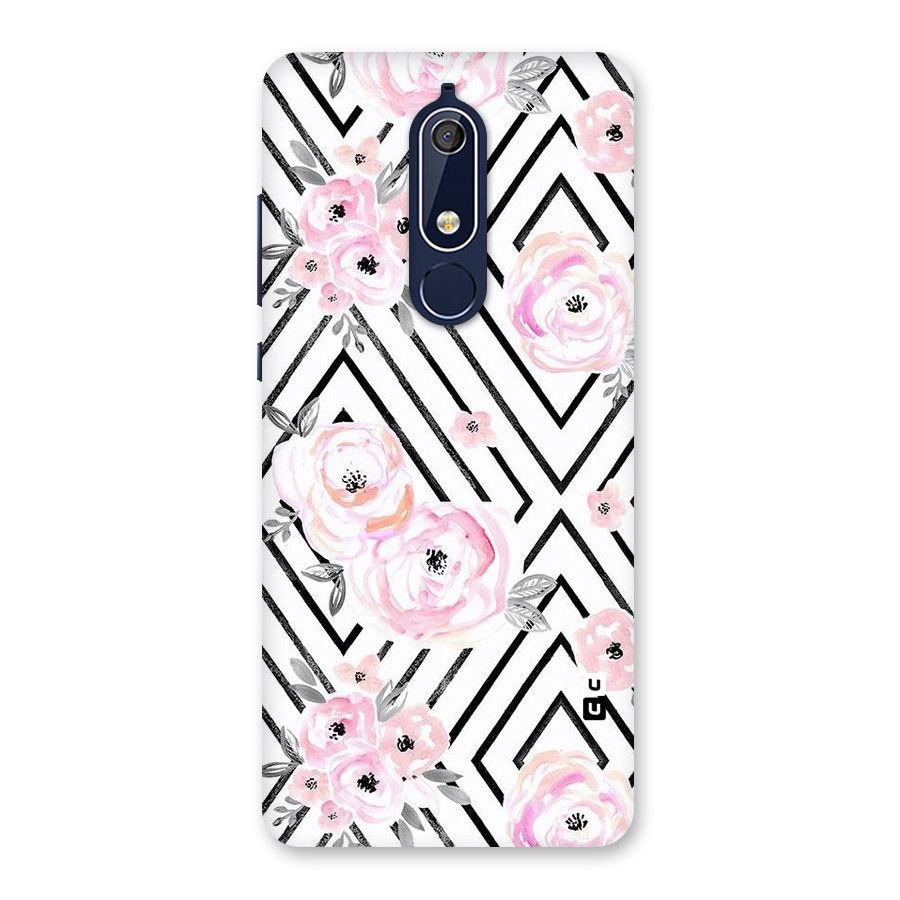 Light Pastel Flowers Design Back Case for Nokia 5.1