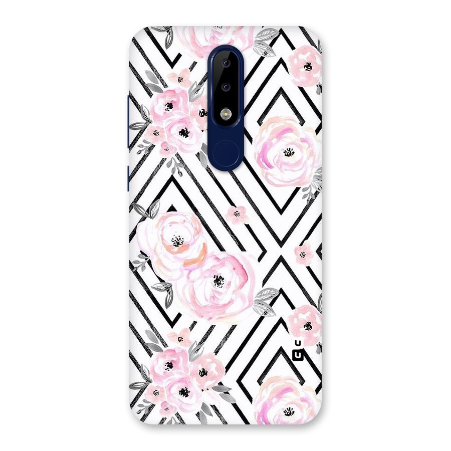 Light Pastel Flowers Design Back Case for Nokia 5.1 Plus