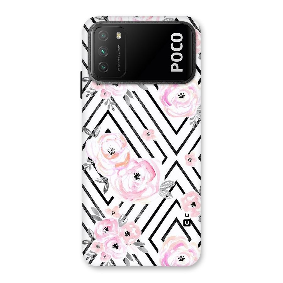 Light Pastel Flowers Design Back Case for Poco M3