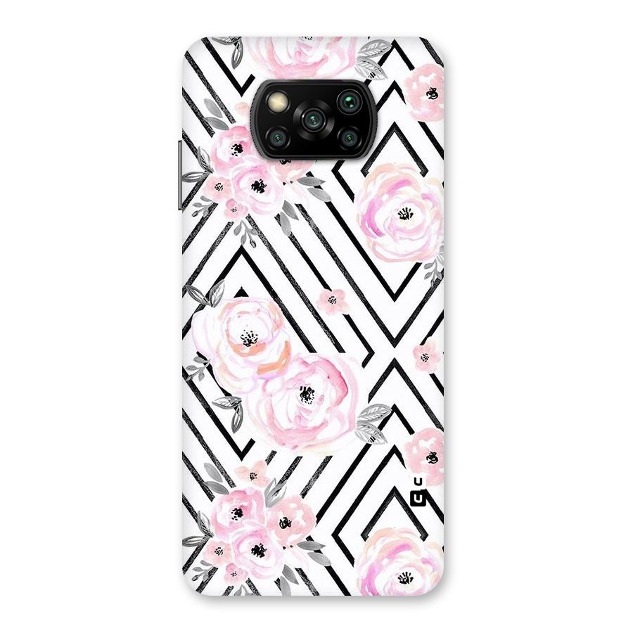 Light Pastel Flowers Design Back Case for Poco X3