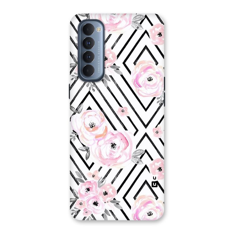 Light Pastel Flowers Design Back Case for Reno4 Pro