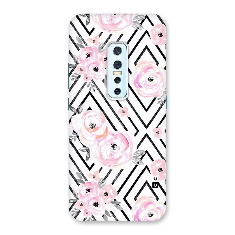 Light Pastel Flowers Design Back Case for Vivo V17 Pro