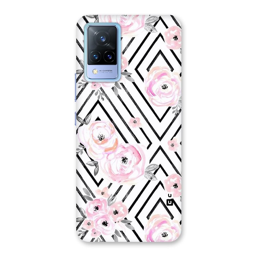 Light Pastel Flowers Design Back Case for Vivo V21 5G