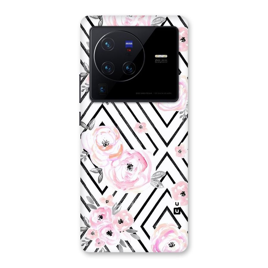 Light Pastel Flowers Design Back Case for Vivo X80 Pro