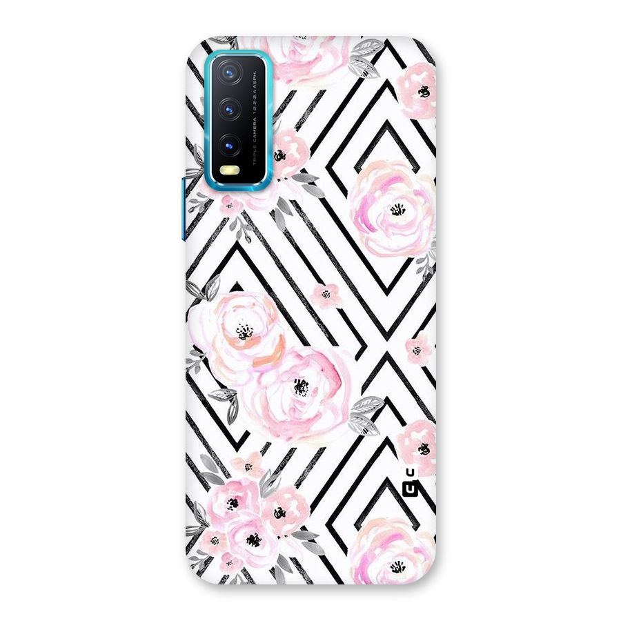 Light Pastel Flowers Design Back Case for Vivo Y20A