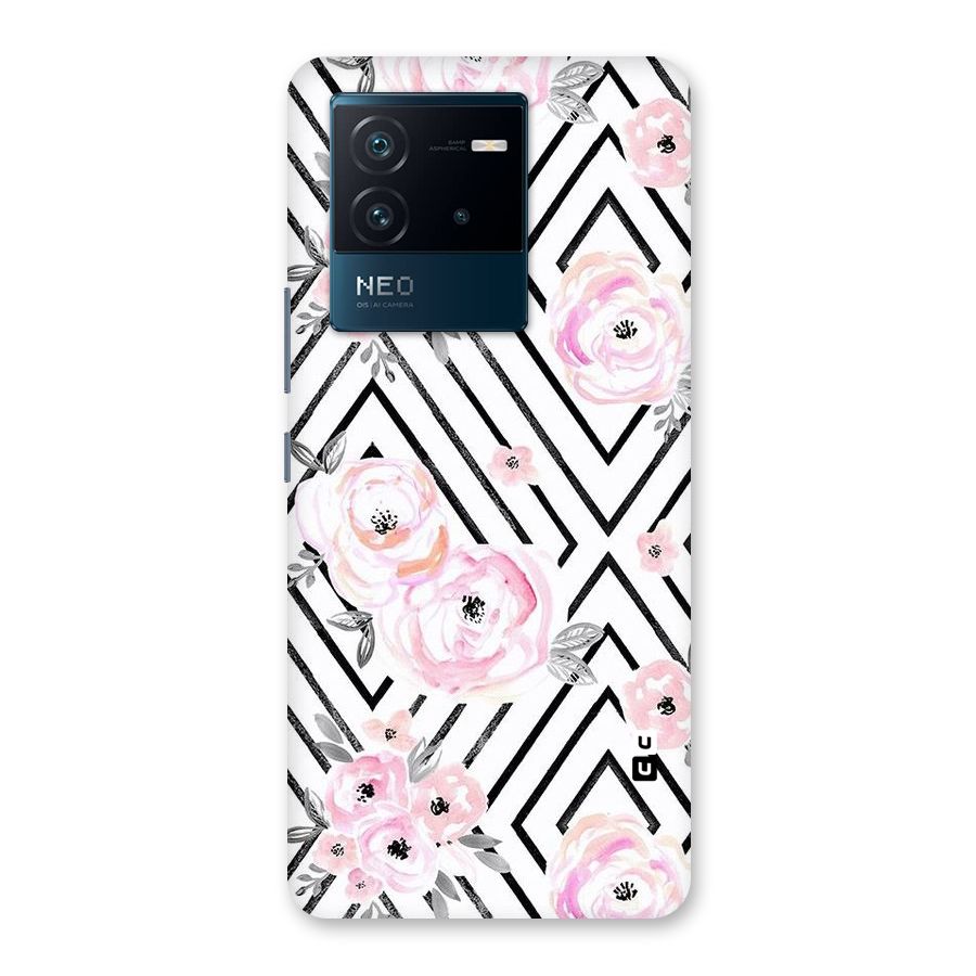 Light Pastel Flowers Design Back Case for Vivo iQOO Neo 6 5G