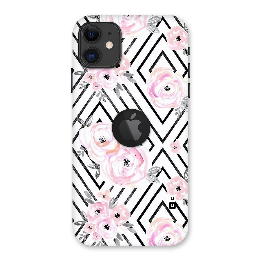 Light Pastel Flowers Design Back Case for iPhone 11 Logo Cut