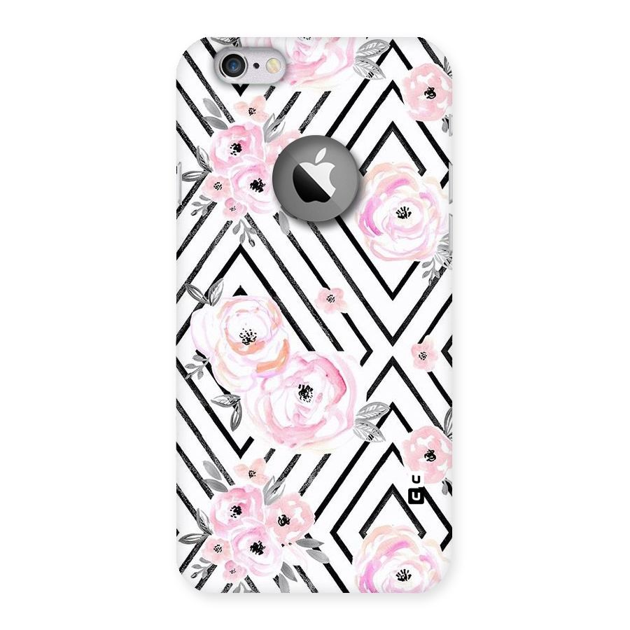 Light Pastel Flowers Design Back Case for iPhone 6 Logo Cut