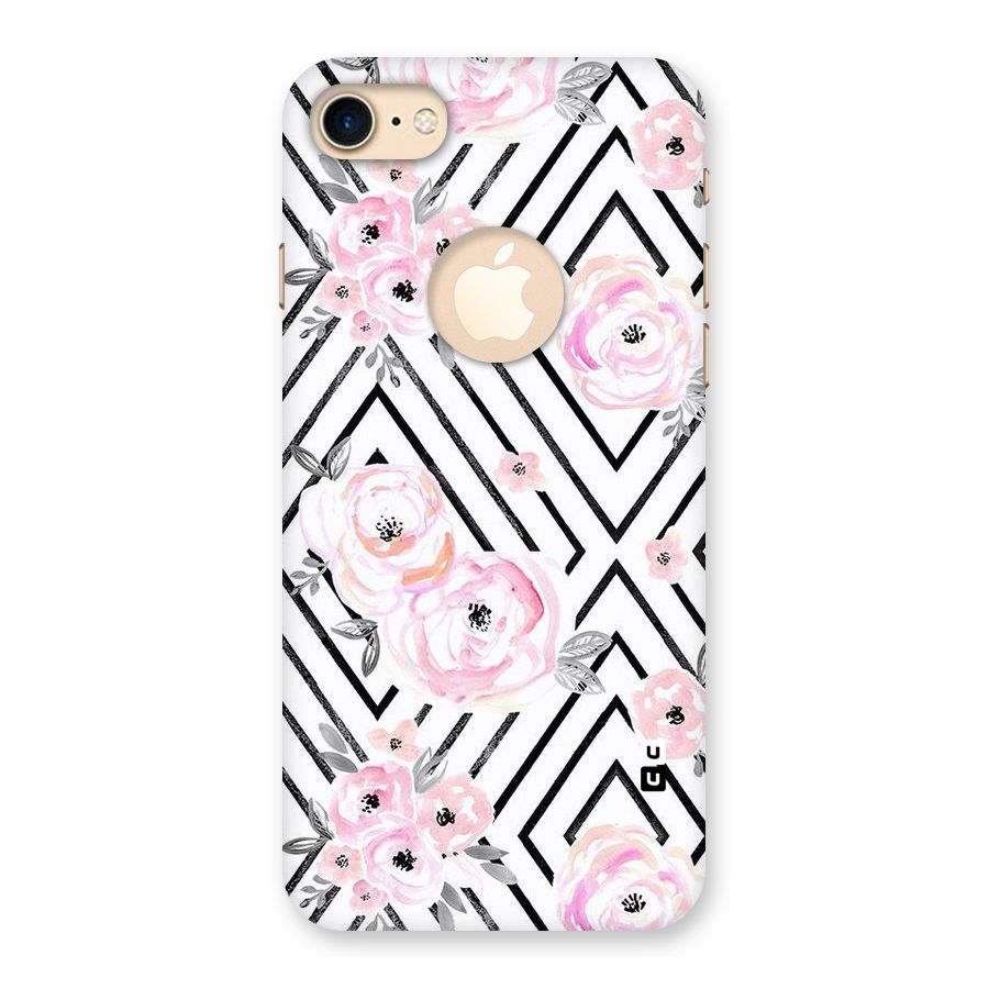 Light Pastel Flowers Design Back Case for iPhone 7 Logo Cut