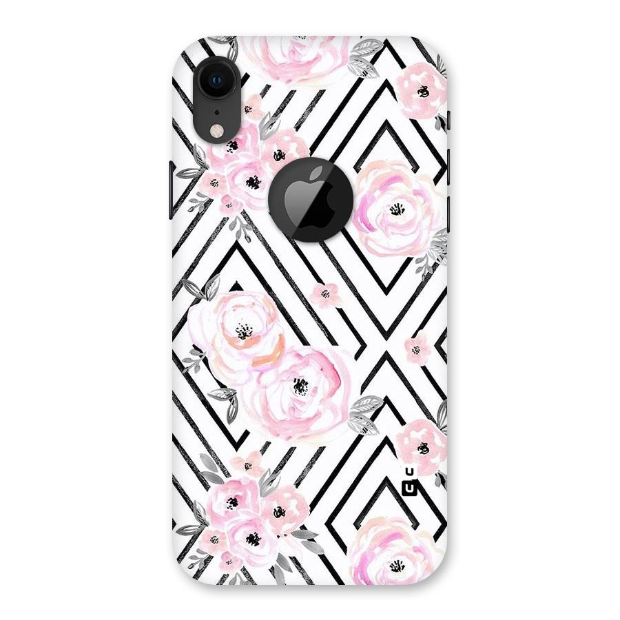 Light Pastel Flowers Design Back Case for iPhone XR Logo Cut