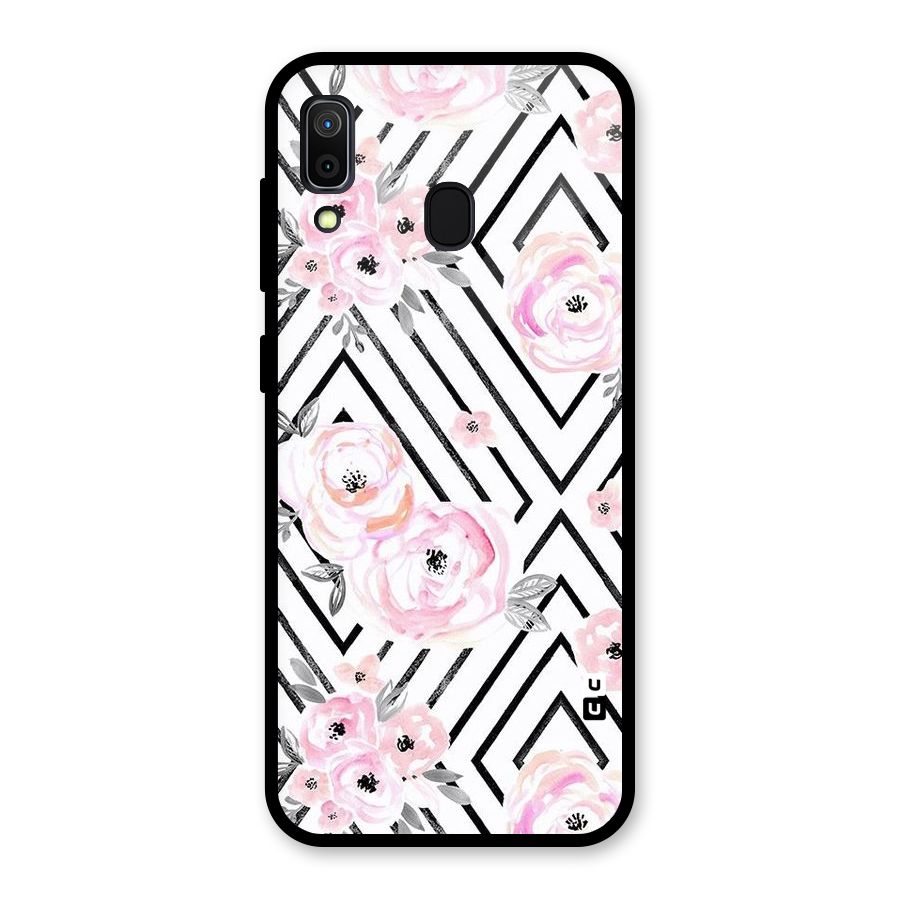 Light Pastel Flowers Design Glass Back Case for Galaxy A30