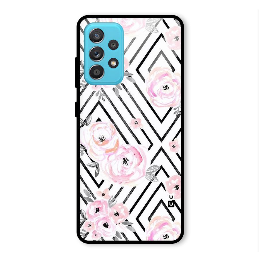 Light Pastel Flowers Design Glass Back Case for Galaxy A52s 5G