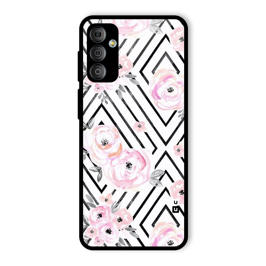 Light Pastel Flowers Design Glass Back Case for Galaxy F23