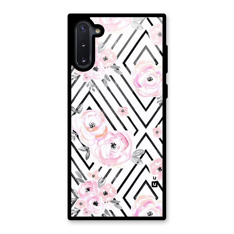 Light Pastel Flowers Design Glass Back Case for Galaxy Note 10