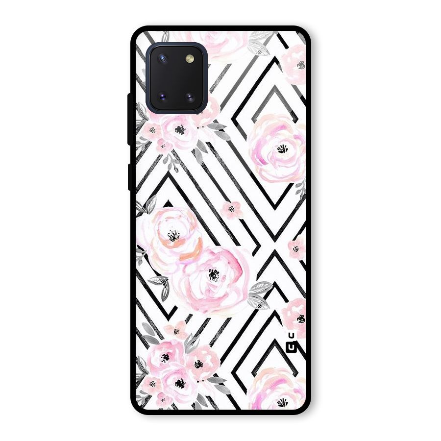 Light Pastel Flowers Design Glass Back Case for Galaxy Note 10 Lite