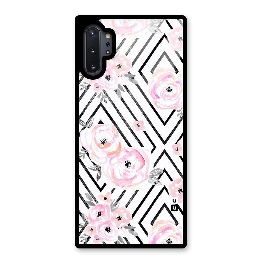 Light Pastel Flowers Design Glass Back Case for Galaxy Note 10 Plus