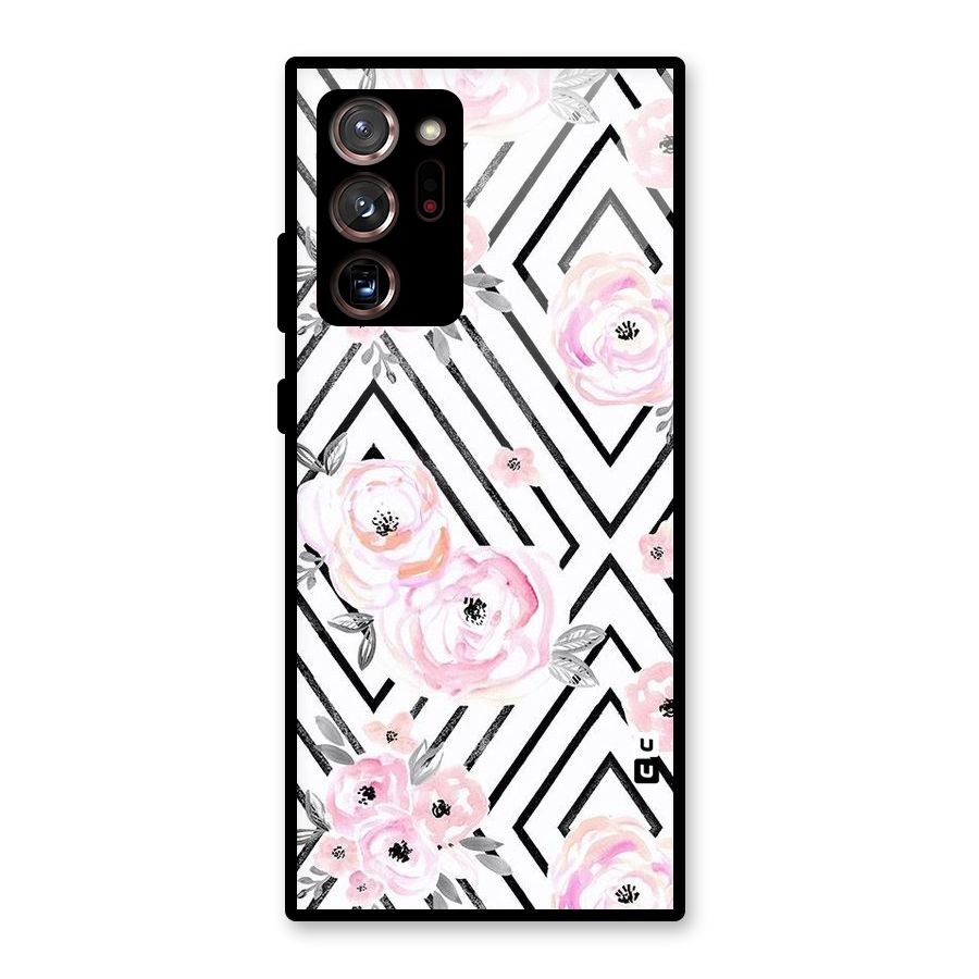 Light Pastel Flowers Design Glass Back Case for Galaxy Note 20 Ultra