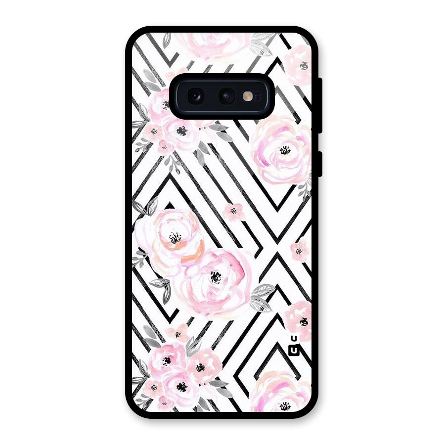 Light Pastel Flowers Design Glass Back Case for Galaxy S10e