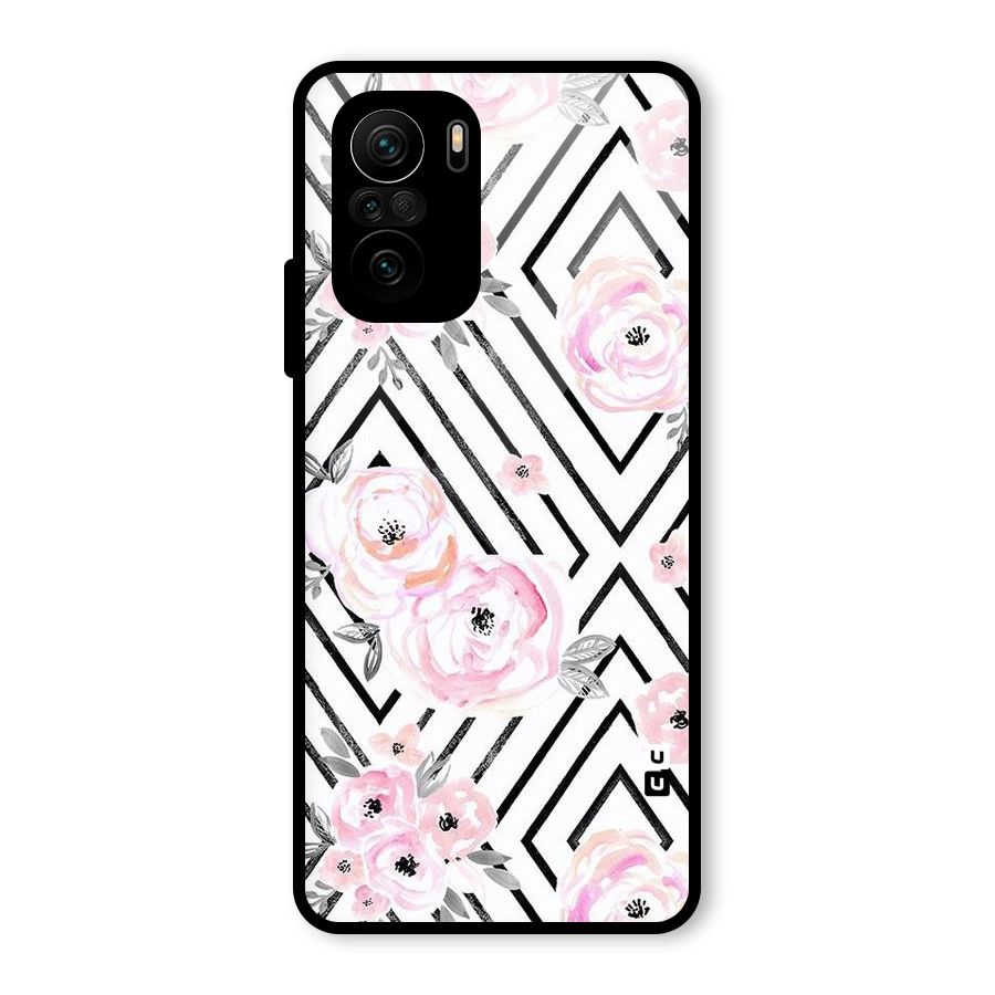 Light Pastel Flowers Design Glass Back Case for Mi 11x