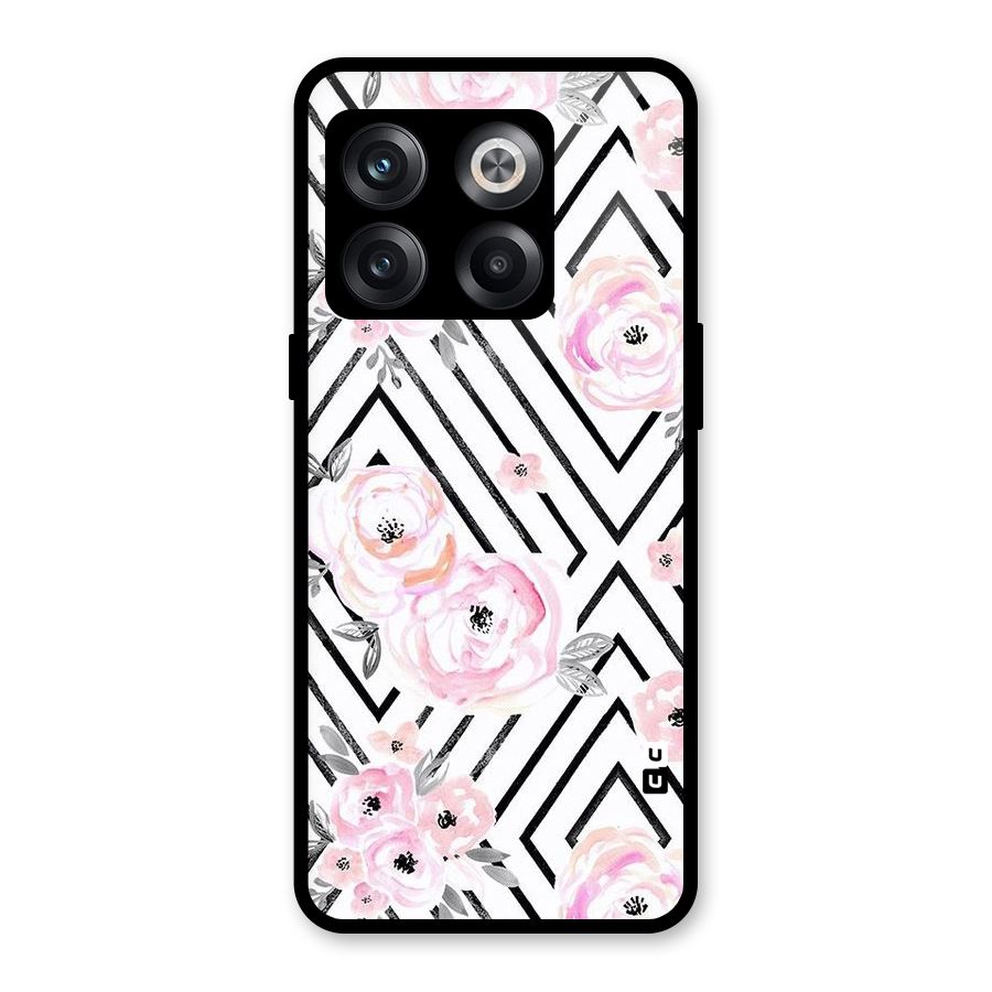 Light Pastel Flowers Design Glass Back Case for OnePlus 10T