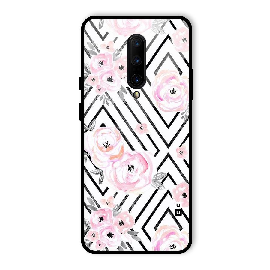 Light Pastel Flowers Design Glass Back Case for OnePlus 7 Pro