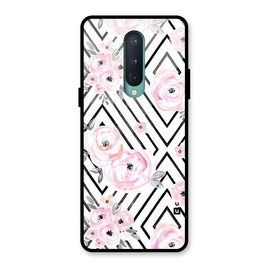Light Pastel Flowers Design Glass Back Case for OnePlus 8