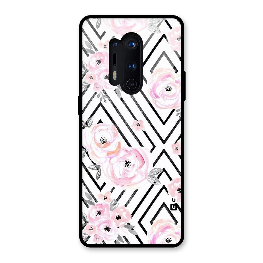 Light Pastel Flowers Design Glass Back Case for OnePlus 8 Pro