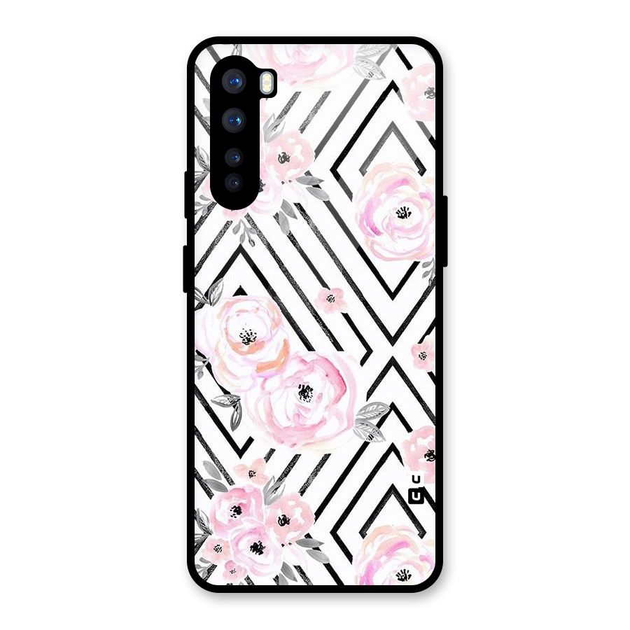 Light Pastel Flowers Design Glass Back Case for OnePlus Nord