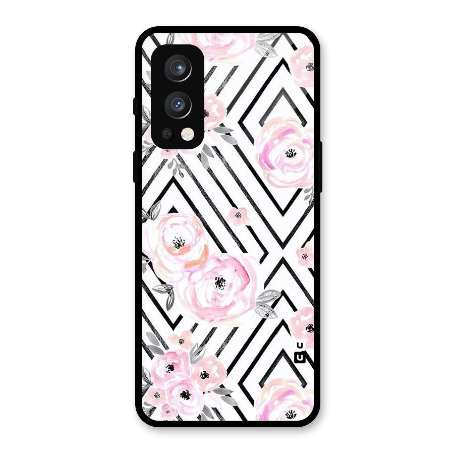 Light Pastel Flowers Design Glass Back Case for OnePlus Nord 2 5G