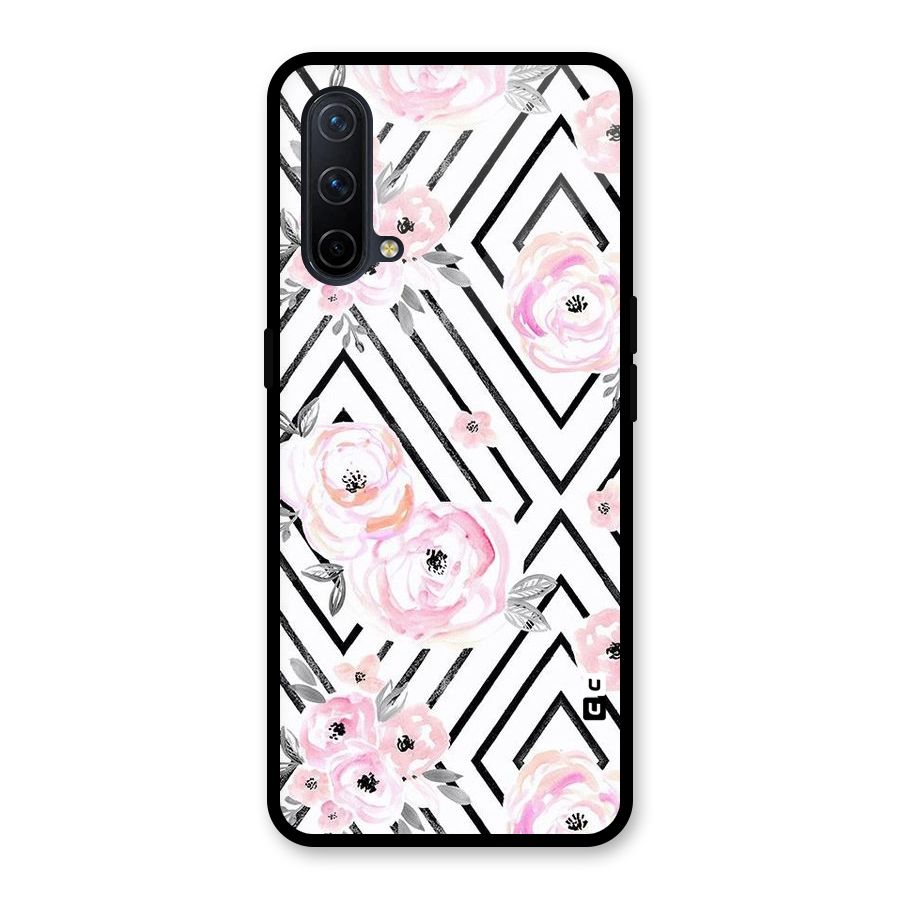 Light Pastel Flowers Design Glass Back Case for OnePlus Nord CE 5G
