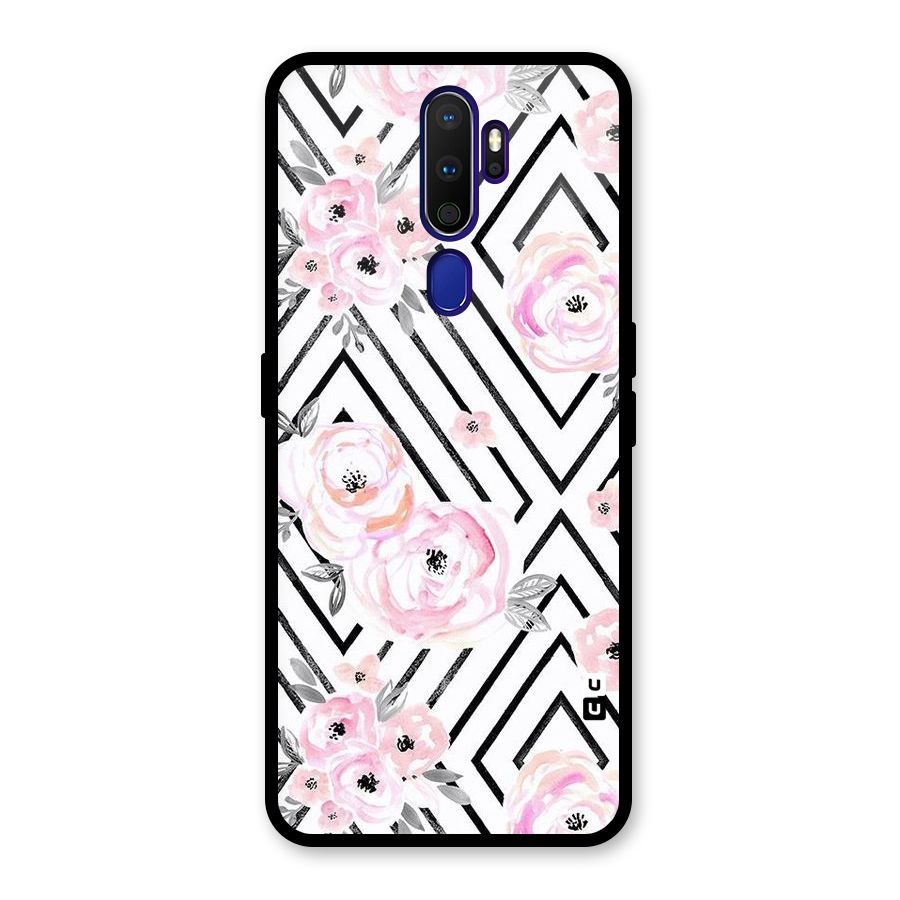 Light Pastel Flowers Design Glass Back Case for Oppo A9 (2020)