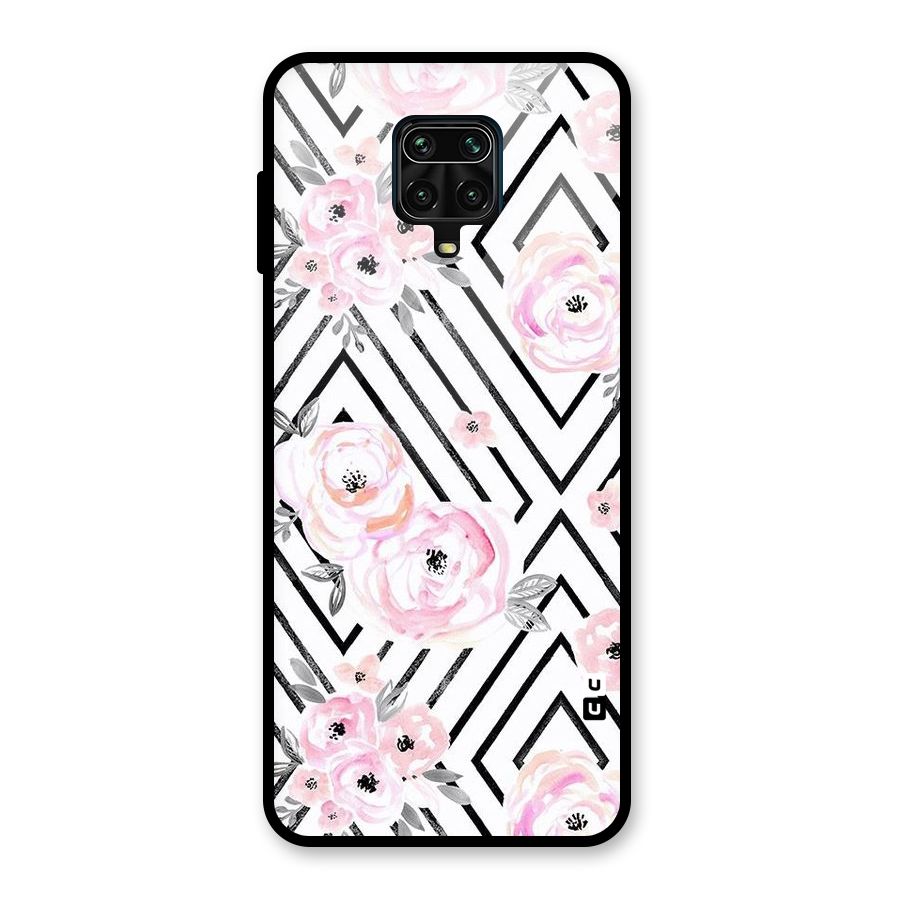 Light Pastel Flowers Design Glass Back Case for Poco M2 Pro