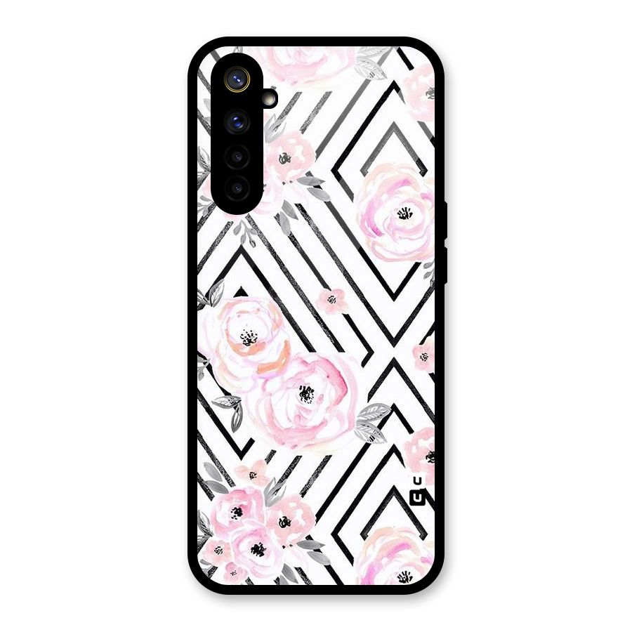 Light Pastel Flowers Design Glass Back Case for Realme 6