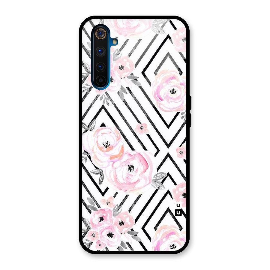 Light Pastel Flowers Design Glass Back Case for Realme 6 Pro