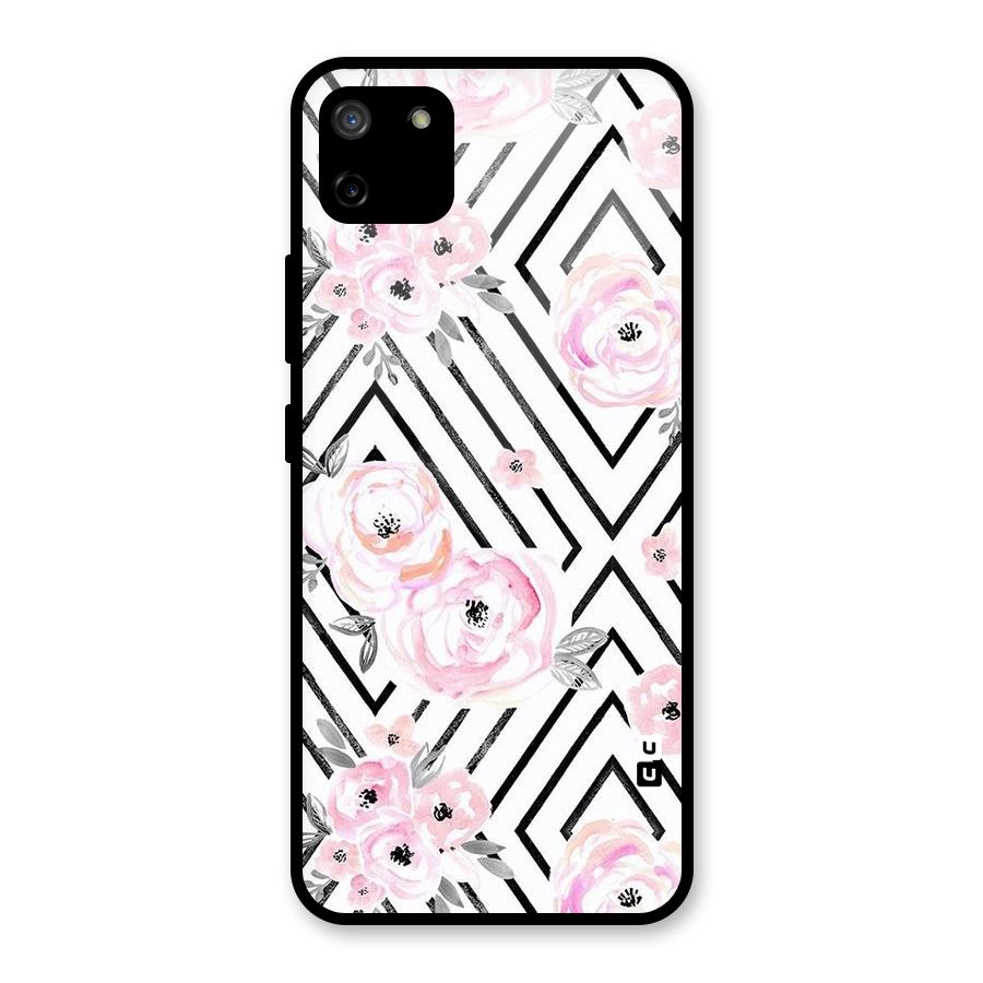 Light Pastel Flowers Design Glass Back Case for Realme C11