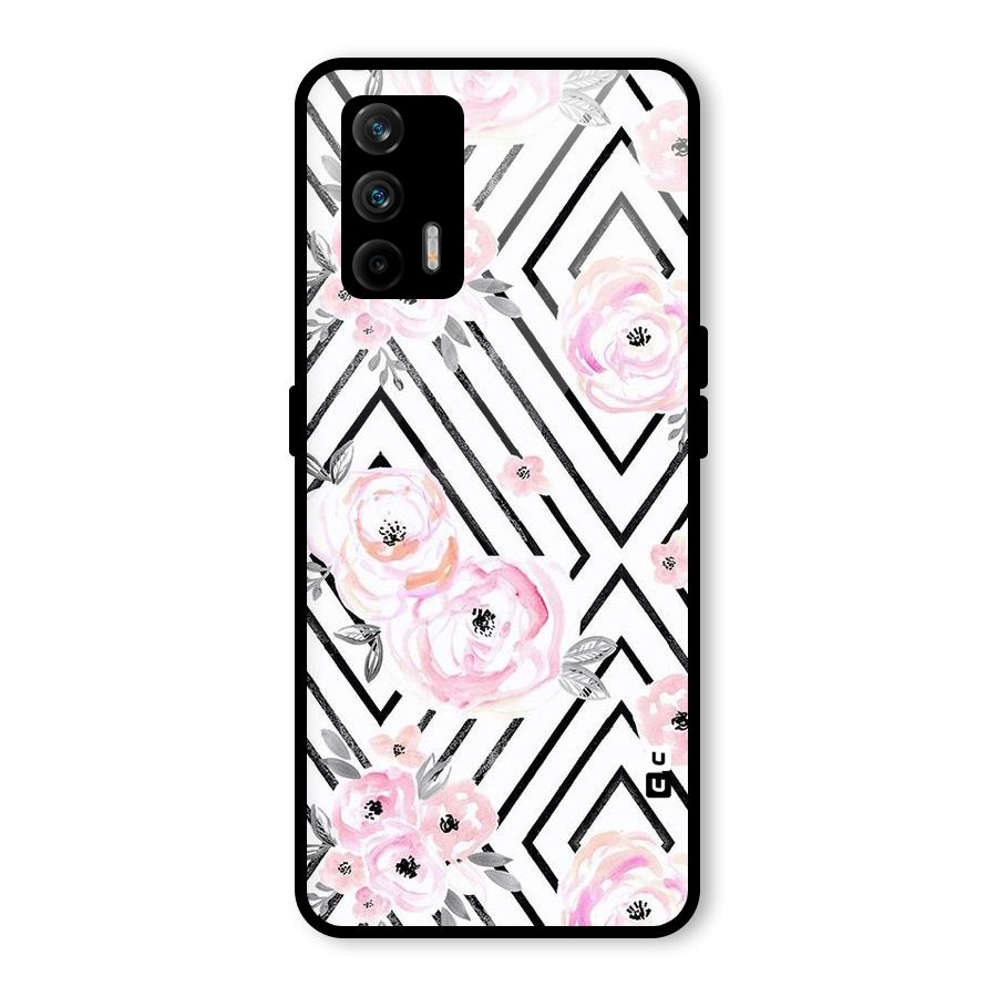Light Pastel Flowers Design Glass Back Case for Realme GT 5G