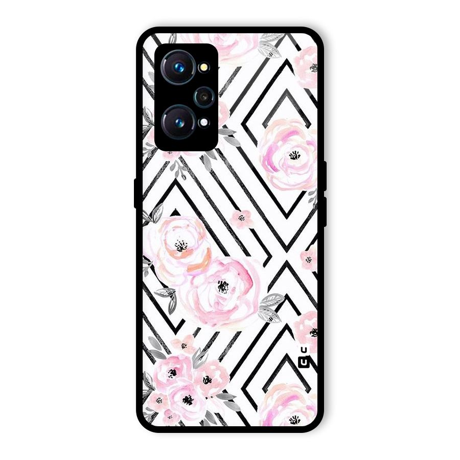 Light Pastel Flowers Design Glass Back Case for Realme GT Neo2