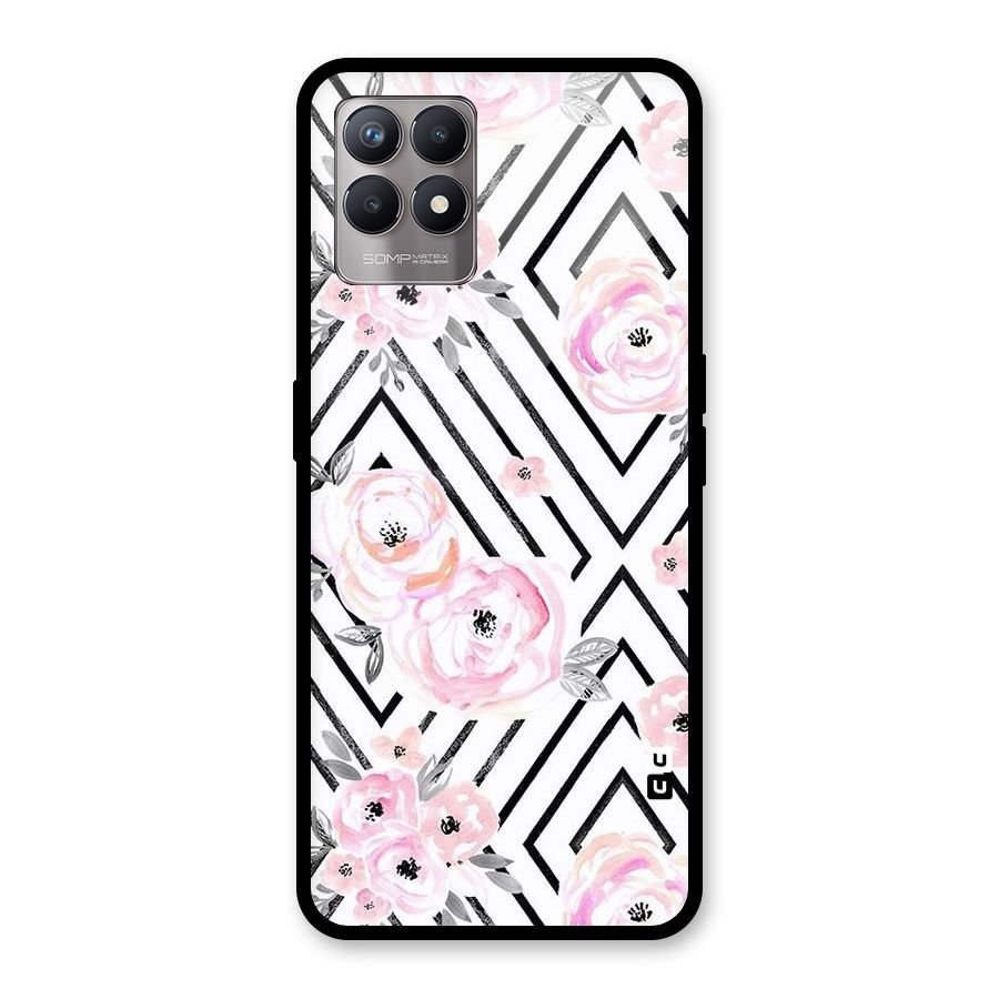 Light Pastel Flowers Design Glass Back Case for Realme Narzo 50