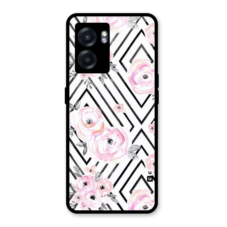 Light Pastel Flowers Design Glass Back Case for Realme Narzo 50 5G