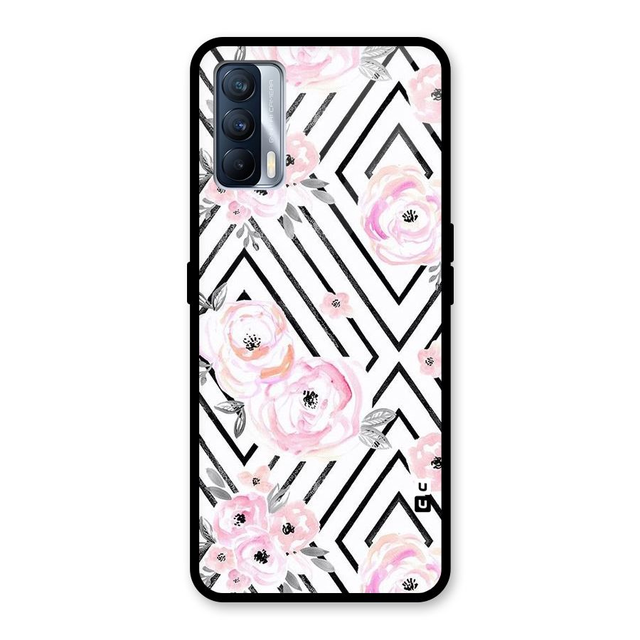 Light Pastel Flowers Design Glass Back Case for Realme X7