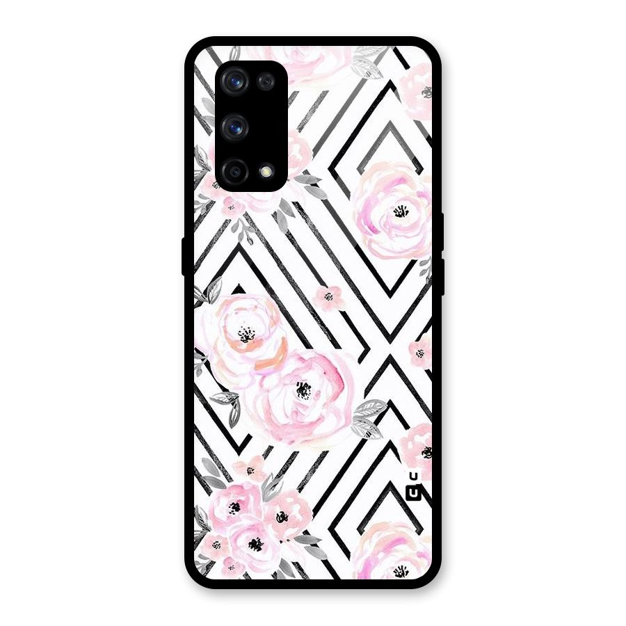 Light Pastel Flowers Design Glass Back Case for Realme X7 Pro