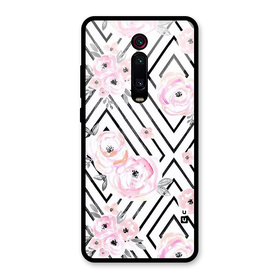 Light Pastel Flowers Design Glass Back Case for Redmi K20 Pro